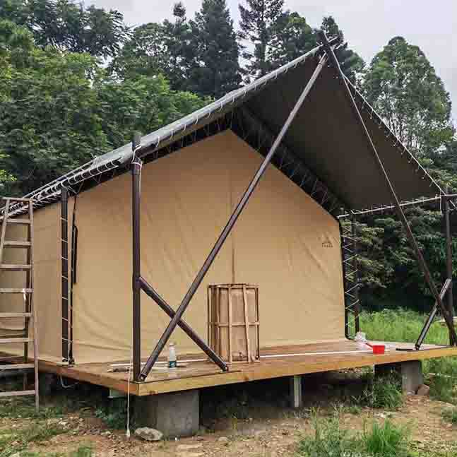 Luxury canvas glamping safari tent