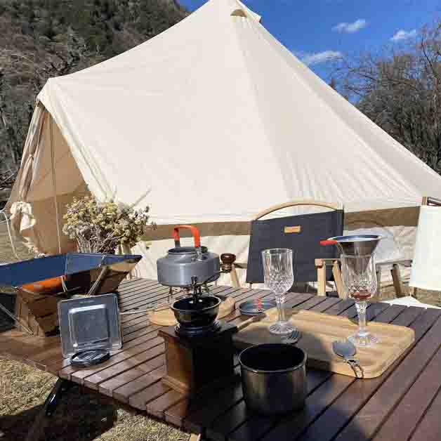 Glamping cotton canvas outdoor yurt tent